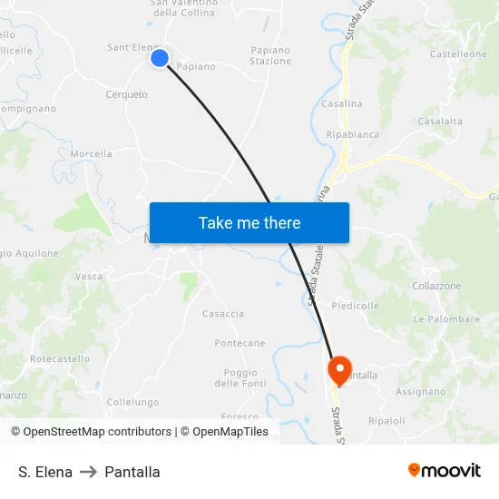 S. Elena to Pantalla map