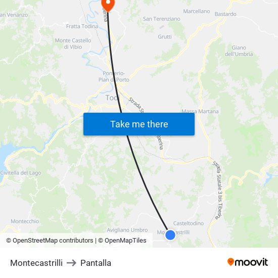 Montecastrilli to Pantalla map