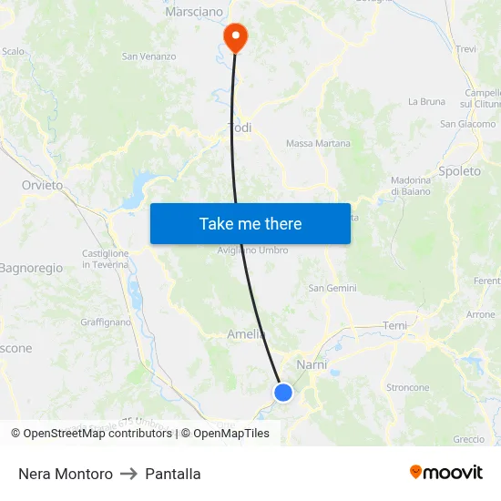 Nera Montoro to Pantalla map
