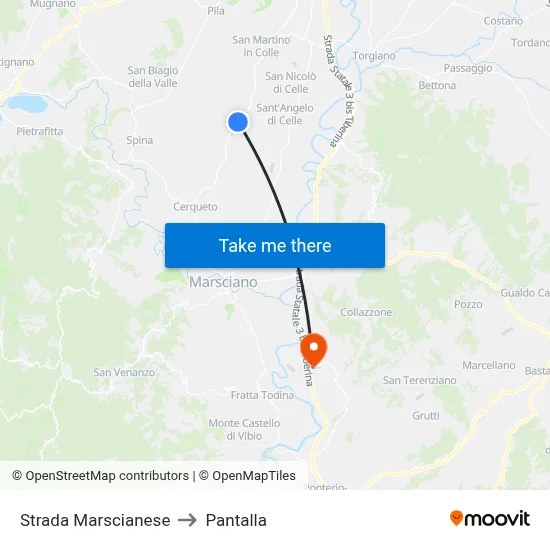 Marscianese Road to Pantalla map
