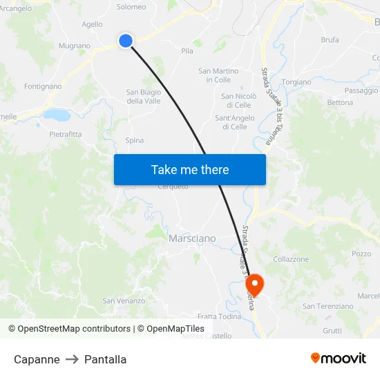 Cabins to Pantalla map