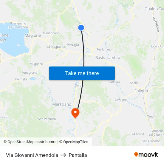 Giovanni Amendola Street to Pantalla map