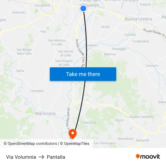 Volumnia Street to Pantalla map