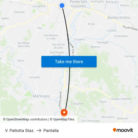 Via Pallotta Station to Pantalla map