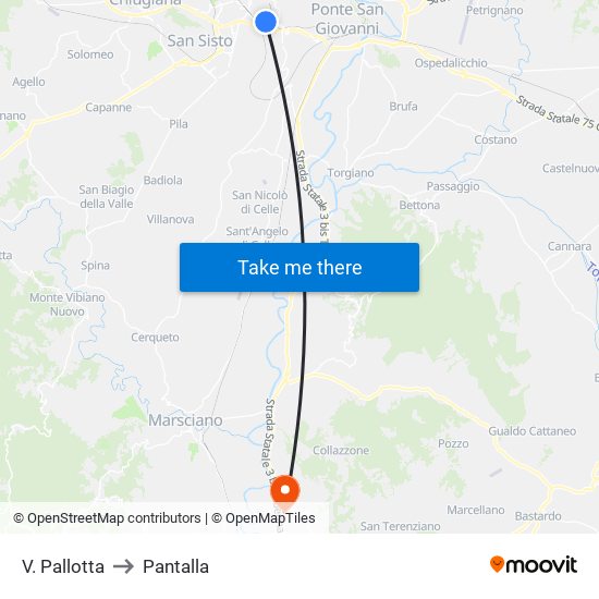 V. Pallotta to Pantalla map