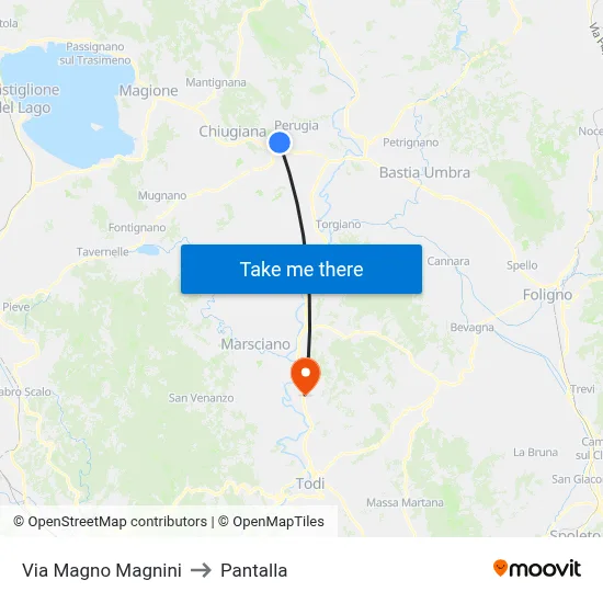 Magno Magnini Street to Pantalla map