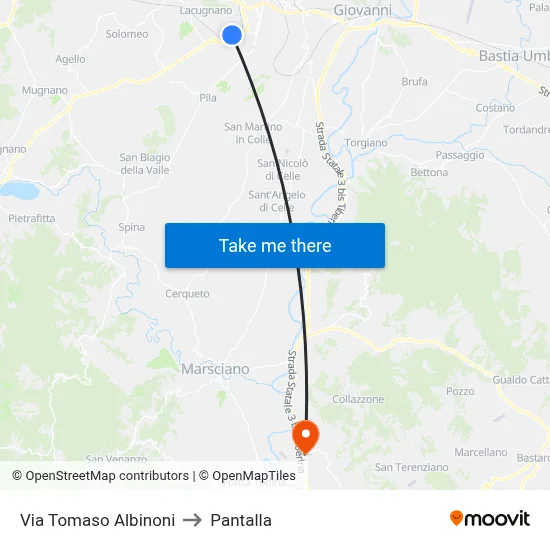 Tomaso Albinoni Street to Pantalla map