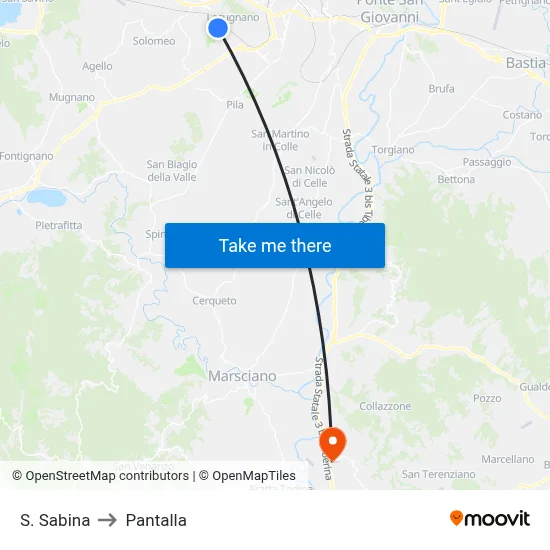 S. Sabina to Pantalla map