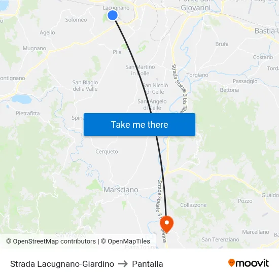 Lacugnano-Garden Road to Pantalla map