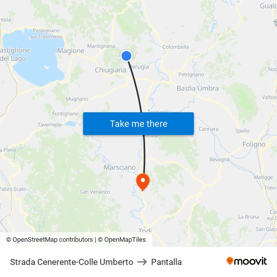 Strada Cenerente-Colle Umberto to Pantalla map