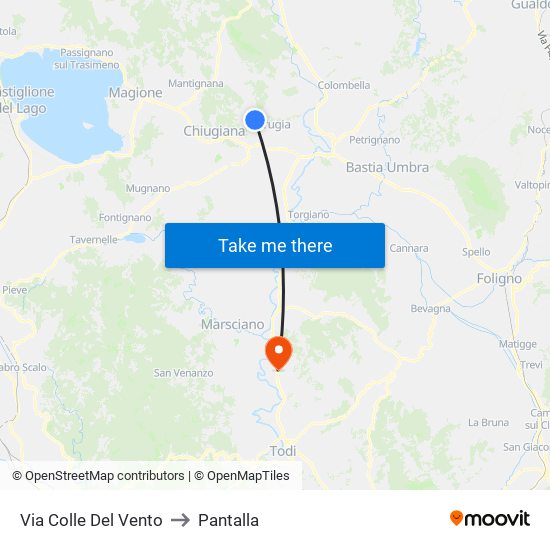 Via Colle Del Vento to Pantalla map