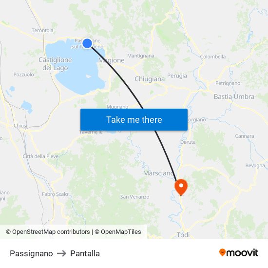 Passignano to Pantalla map