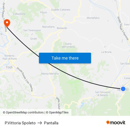 P.Vittoria Spoleto to Pantalla map