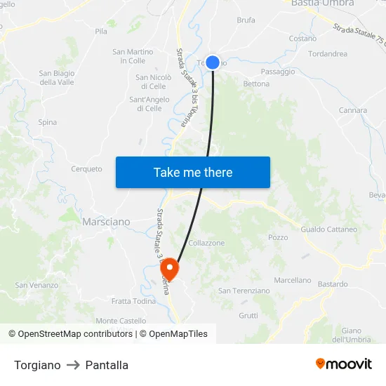 Torgiano to Pantalla map