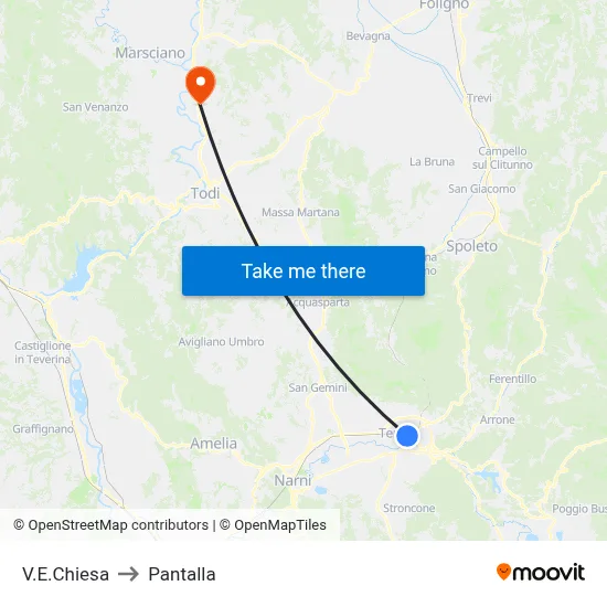 E.Chiesa Street to Pantalla map