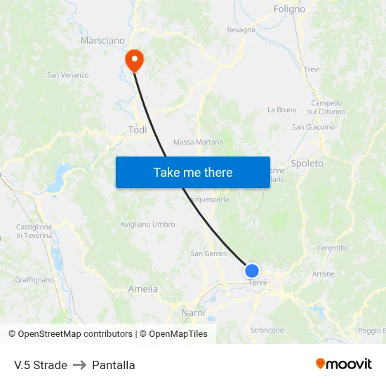 Five Roads to Pantalla map