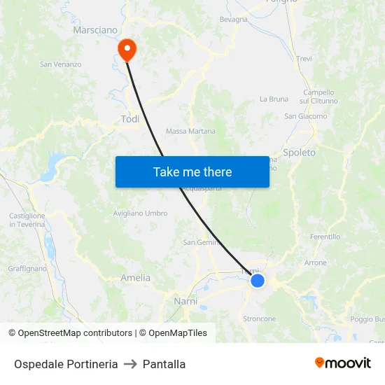 Hospital Entrance to Pantalla map