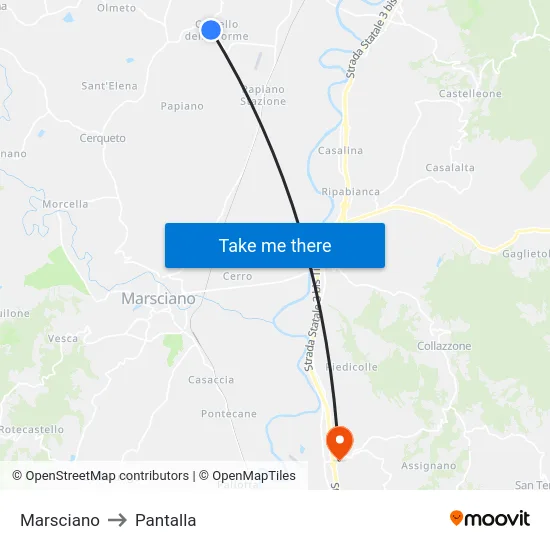 Marsciano to Pantalla map