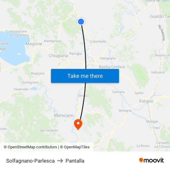 Solfagnano-Parlesca to Pantalla map