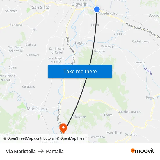 Maristella Street to Pantalla map