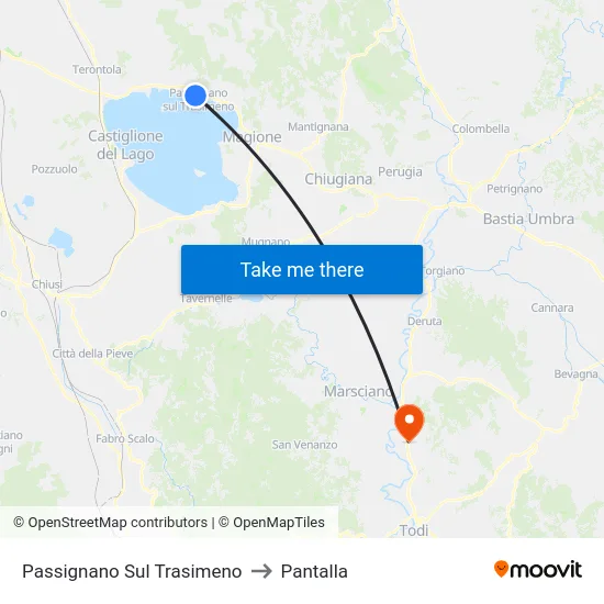 Passignano Sul Trasimeno to Pantalla map