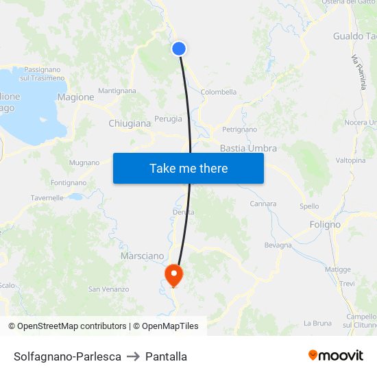Solfagnano-Parlesca to Pantalla map