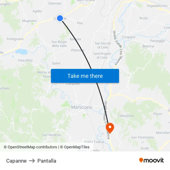 Cabins to Pantalla map