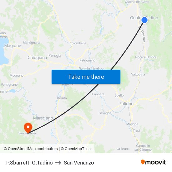 P.Sbarretti G.Tadino to San Venanzo map