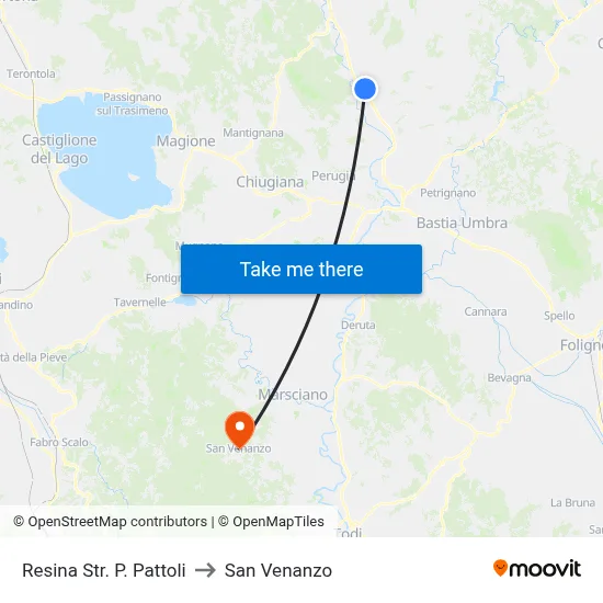 Resina Pattoli Road to San Venanzo map