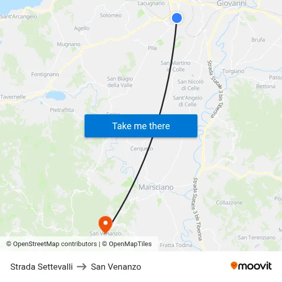 Settevalli Road to San Venanzo map