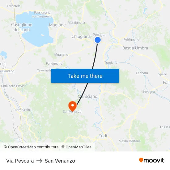 Pescara Street to San Venanzo map