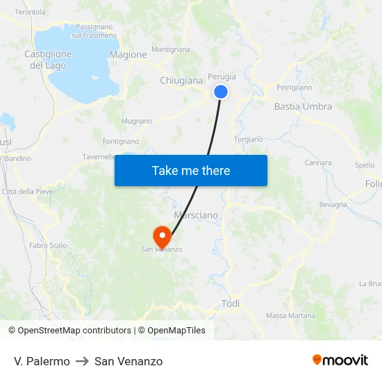 Via Palermo to San Venanzo map