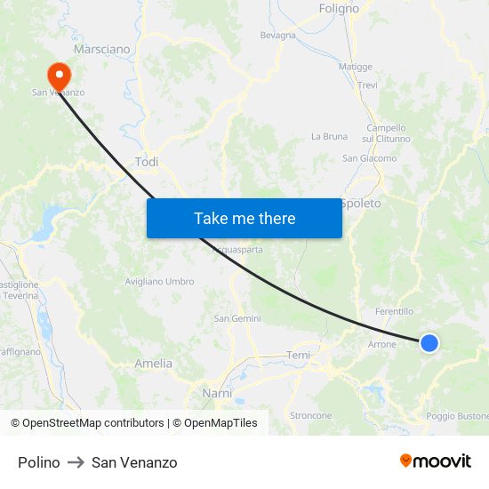 Polino to San Venanzo map