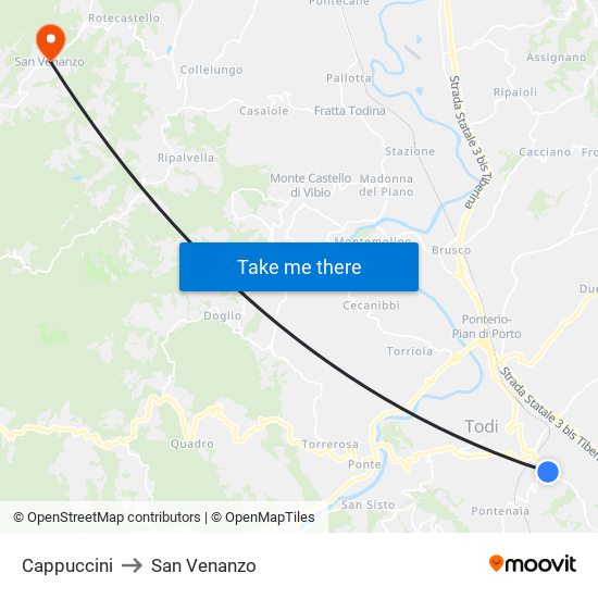 Cappuccini to San Venanzo map