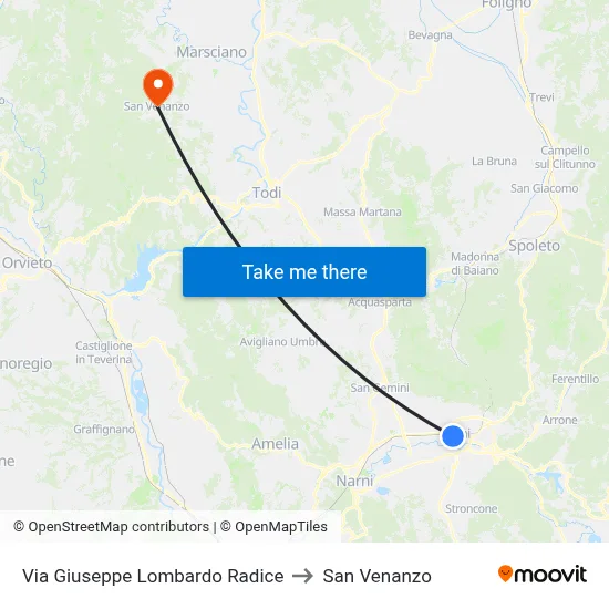Giuseppe Lombardo Radice Street to San Venanzo map