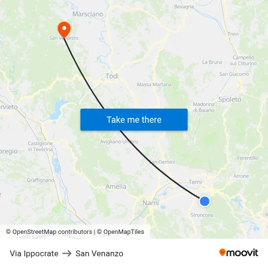 Hippocrates Street to San Venanzo map