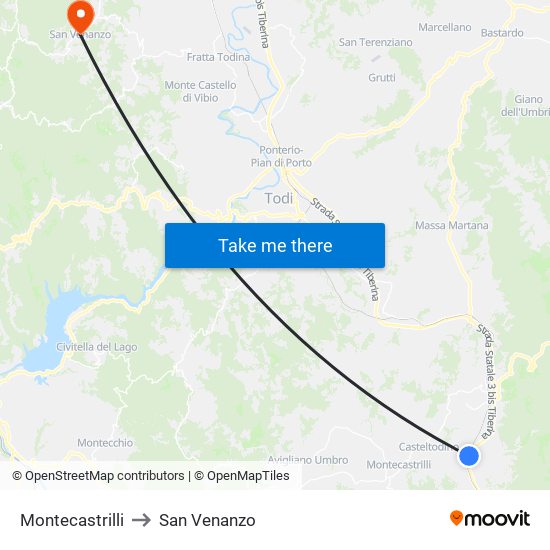 Montecastrilli to San Venanzo map