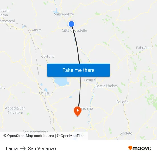 Lama to San Venanzo map