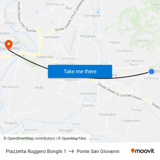 Piazzetta Ruggero Bonghi 1 to San Giovanni Bridge map