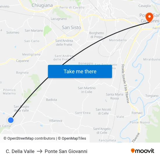 C. Della Valle to San Giovanni Bridge map