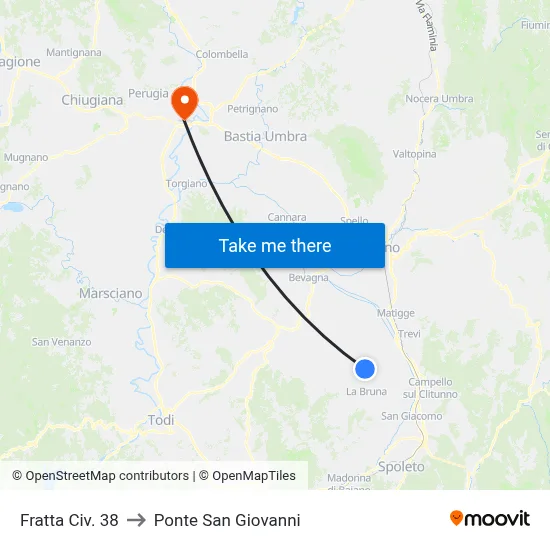 Fratta No. 38 to San Giovanni Bridge map