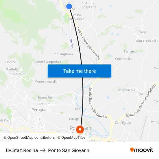 Resina Station Junction to San Giovanni Bridge map