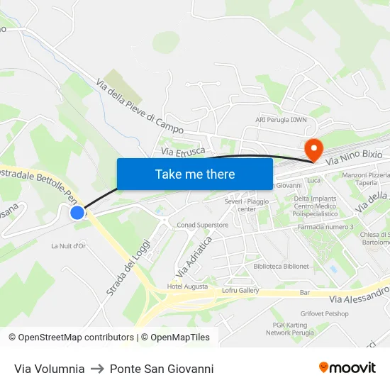 Volumnia Street to San Giovanni Bridge map
