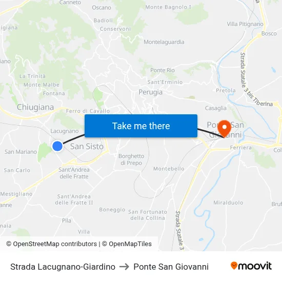 Lacugnano-Garden Road to San Giovanni Bridge map