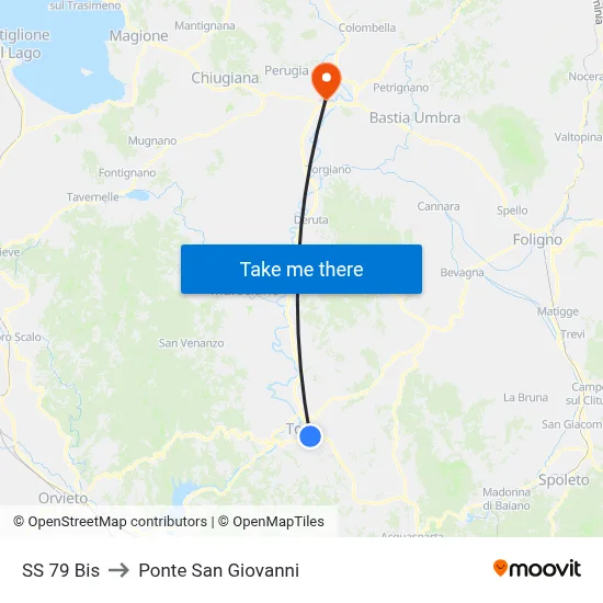 SS 79 Bis to San Giovanni Bridge map