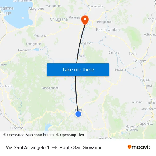 Sant'Arcangelo Street 1 to San Giovanni Bridge map