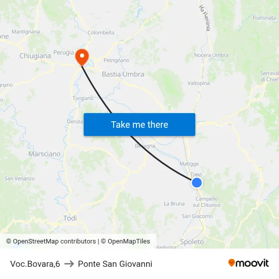Bovara Area 6 to San Giovanni Bridge map