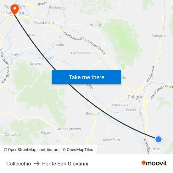 Collecchio to San Giovanni Bridge map