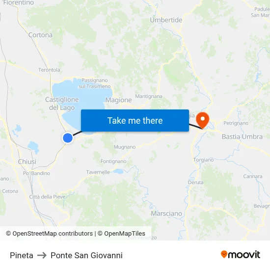 Pineta to San Giovanni Bridge map