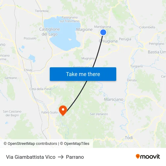 Via Giambattista Vico to Parrano map